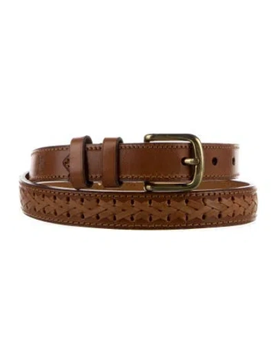 Pre-owned Dior Skinny Leather Belt In Brown