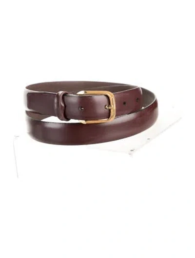 Pre-owned Dior Skinny Leather Belt In Brown