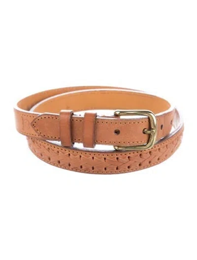 Pre-owned Dior Skinny Leather Belt In Brown