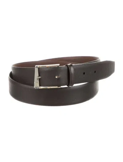 Pre-owned Dior Skinny Leather Belt In Brown