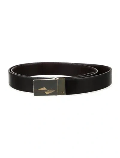 Pre-owned Dior Skinny Leather Belt In Brown