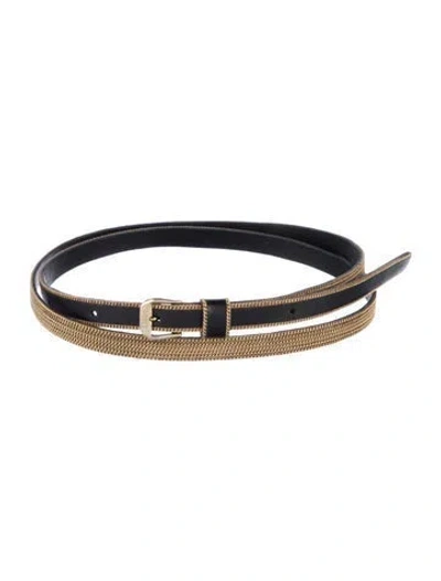 Pre-owned Dior Skinny Leather Belt In Gold