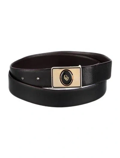 Pre-owned Dior Skinny Leather Belt Kit In Black