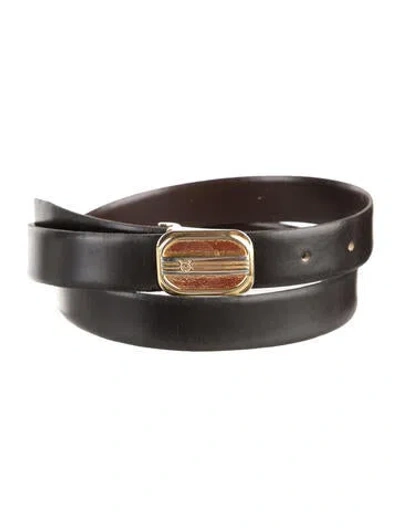 Pre-owned Dior Skinny Leather Belt Kit In Black