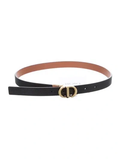 Pre-owned Dior Skinny Leather Belt Kit In Black