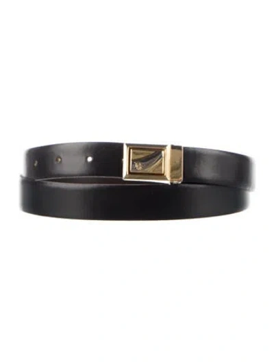 Pre-owned Dior Skinny Leather Belt Kit In Brown