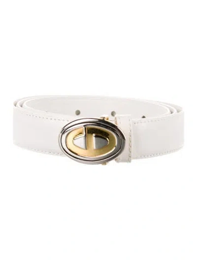 Pre-owned Dior Skinny Leather Belt In Neutral