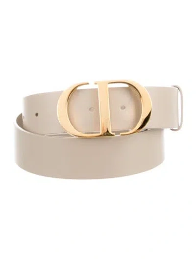 Pre-owned Dior Skinny Leather Belt In Neutral