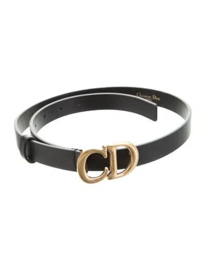 Pre-owned Dior Skinny Leather Waist Belt In Black