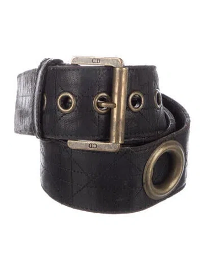 Pre-owned Dior Skinny Leather Waist Belt In Black