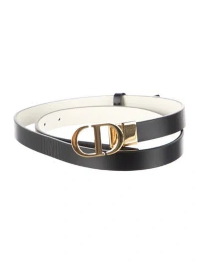 Pre-owned Dior Skinny Leather Waist Belt In Black