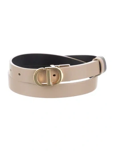 Pre-owned Dior Skinny Leather Waist Belt In Black