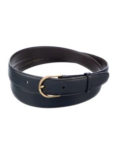 Pre-owned Dior Skinny Leather Waist Belt In Blue