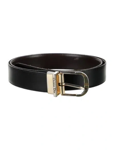 Pre-owned Dior Skinny Leather Waist Belt In Brown