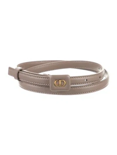Pre-owned Dior Skinny Leather Waist Belt In Neutrals