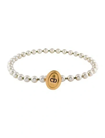 Pre-owned Dior Skinny Mother Of Pearl Waist Belt In Neutral