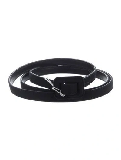 Pre-owned Dior Skinny Waist Belt In Black