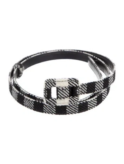 Pre-owned Dior Skinny Waist Belt In Black/white