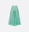 Dior Iviera Flared Mid-length Skirt In Green