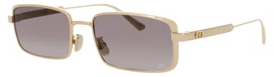 Dior Sleek Metal Sunglasses Cd40210u 55-18-140 In 10b - Shiny Gold / Gradient Smoke