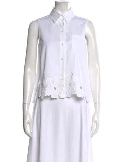 Pre-owned Dior Sleeveless Button-up Top In White