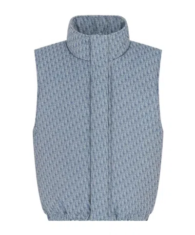 Dior Sleeveless Cotton Vest In Blue