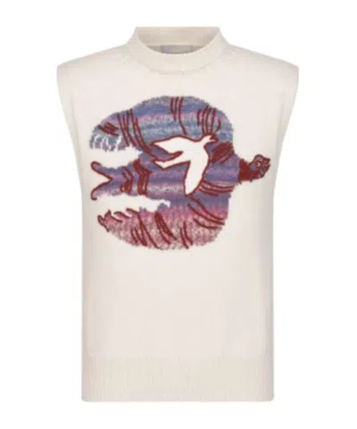 Dior Sleeveless Inlaid Sweater In White
