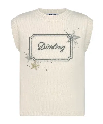 Dior Sleeveless Knitted Vest In Neutral