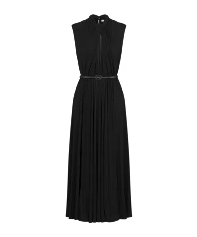 Dior Sleeveless Pleated Dress In Black