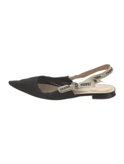 Pre-owned Dior Slingback Flats In Black