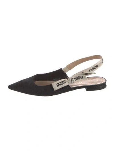 Pre-owned Dior Slingback Flats In Black