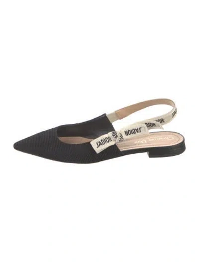 Pre-owned Dior Slingback Flats In Black