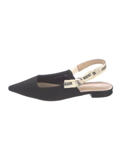 Pre-owned Dior Slingback Flats In Black