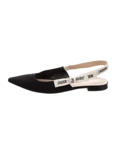 Pre-owned Dior Slingback Flats In Black