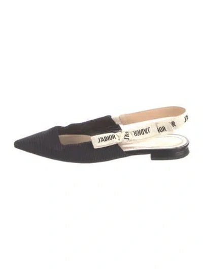 Pre-owned Dior Slingback Flats In Black/white