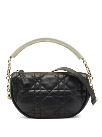 Pre-owned Dior Smal Vibe Leather Shoulder Bag In Black