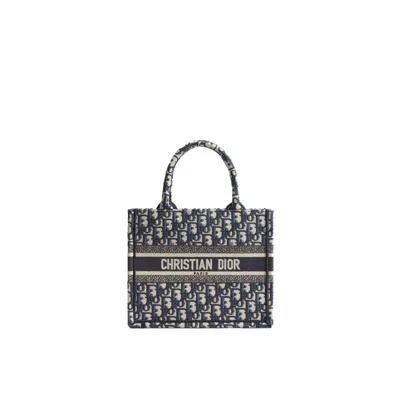 Dior Small Book Tote Bag In Blue