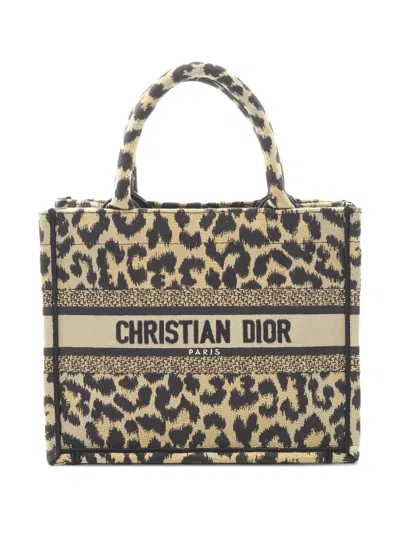 Pre-owned Dior Small Book Tote Bag In Neutral