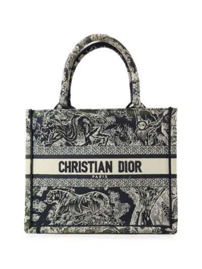 Pre-owned Dior Small Book Tote Oblique Tote Bag In Blue