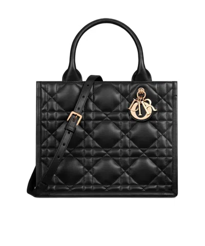 Dior Small Book Tote Shoulder Bag In Black