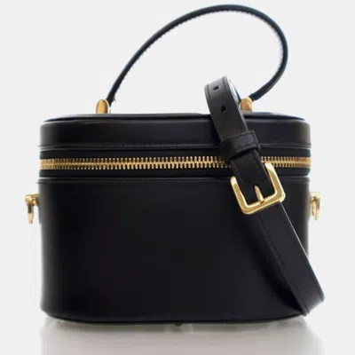 Pre-owned Dior Small Calfskin Signature Vanity Case In Black