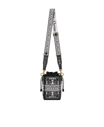 Dior Small D Bucket Shoulder Bag In Black