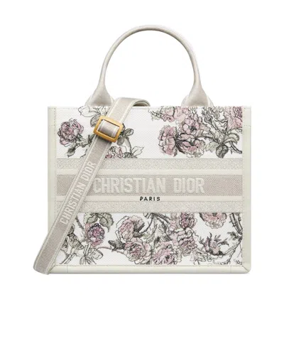 Dior Small  Book Tote In White
