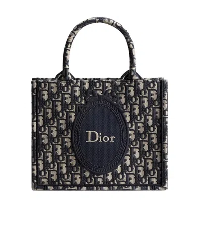 Dior Small  Book Tote With Strap In Black
