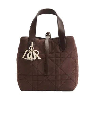 Dior Small  Toujours Vertical Tote Bag In Brown