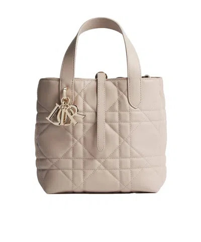 Dior Small  Toujours Vertical Tote Bag In Brown