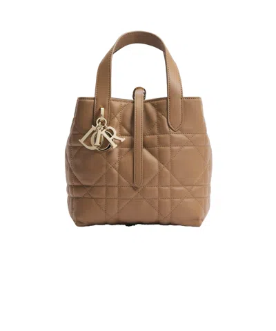 Dior Small  Toujours Vertical Tote Bag In Brown