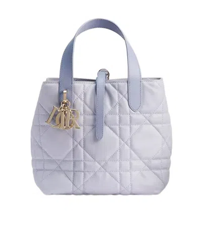 Dior Small  Toujours Vertical Tote Bag In Blue