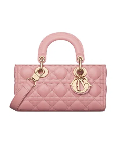 Dior Small Lady D-joy Quilted Shoulder Bag In Pink