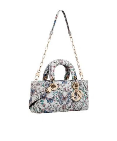Dior Small Lady D-joy Shoulder Bag In Gray